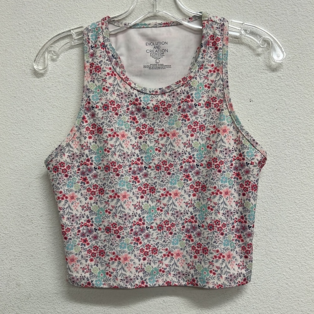 Evolution and Creation Floral Sport Crop Top L - Picture 3 of 9